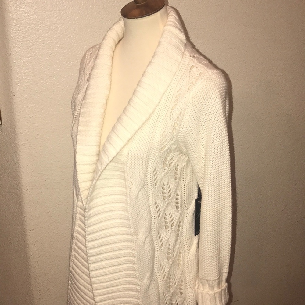 Beautiful white cable long sweater